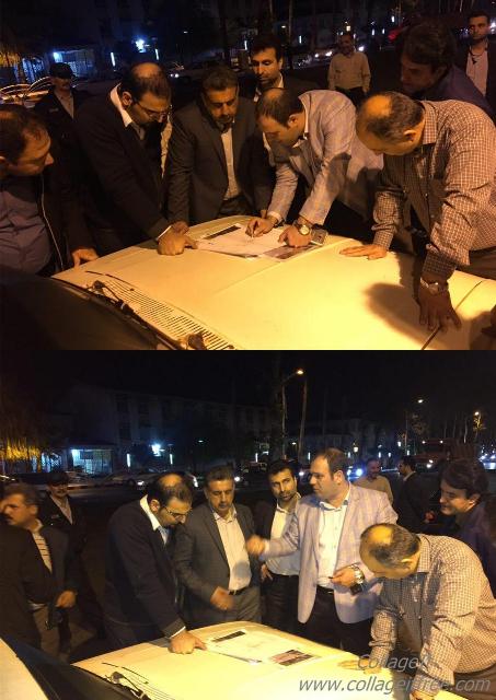 حضور اعضاي شوراي اسلامي شهر و شهردار لاهيجان در پروژه عمليات اصلاح هندسي ميدان بصيرت به منظور رفع مشكلات ترافيكي